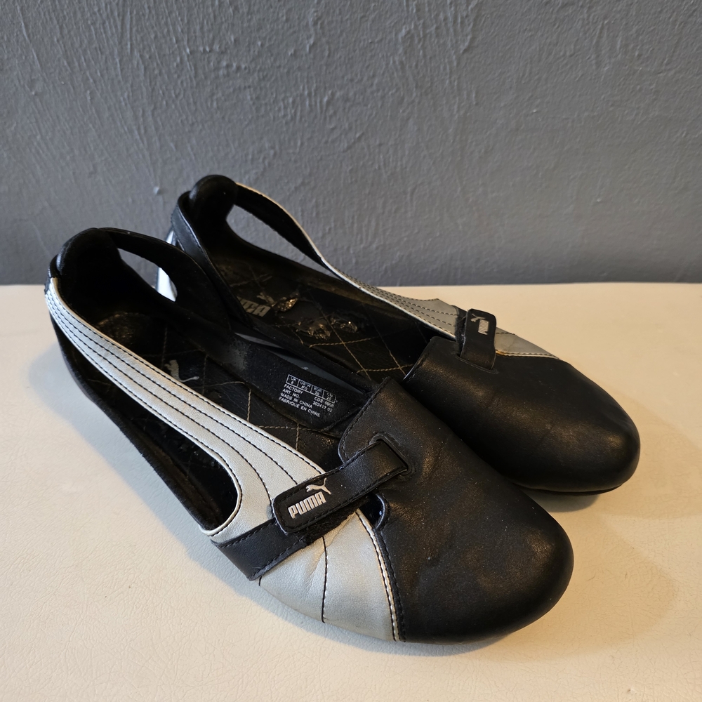 Puma Black and Gray Slip-On Shoes